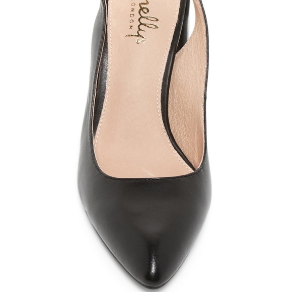 SHELLYS LONDON New Leather Comfort Heel Pumps BLACK NIB Women's 38 CHIC πHP - Picture 3 of 4